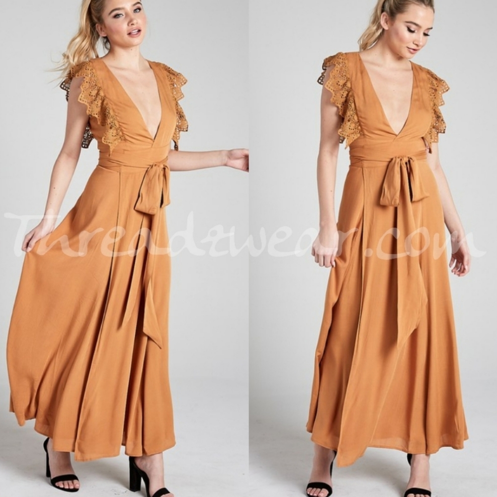 Lace Trimmed Maxi Dress